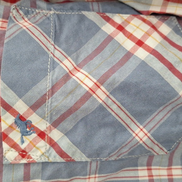 🐎 Mustang Jeans brand button-up long-sleeved plaid shirt. Size medium. - Picture 5 of 10